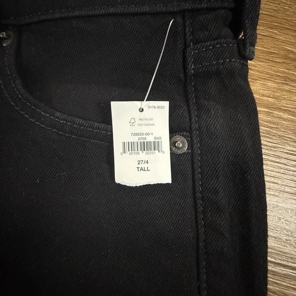 Gap 90s Straight High Rise Jeans Women's 27/4 Tall Black Denim NWT - Picture 4 of 10